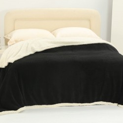 Silk Fashion Κουβέρτα Fleece Με Sherpa (220Cm X 240Cm) Pineapple Μαύρο