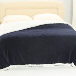 Silk Fashion Κουβέρτα Fleece Με Sherpa (220Cm X 240Cm) Pineapple Μπλέ