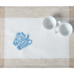 Ντουζίνες (12 τεμάχια) σουπλά 3741 (35cm X 50cm) εκρού μπλέ