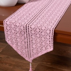 Πλεκτή τραβέρσα C210 (32cm X 160cm) ρόζ