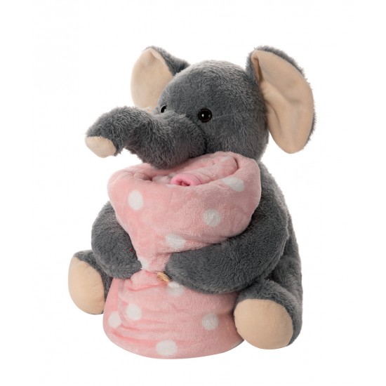 ΒΕΒΕ FLANNEL ΚΟΥΒΕΡΤΑΚΙ (80cm X 120cm) γκρί ελεφαντάκι ρόζ