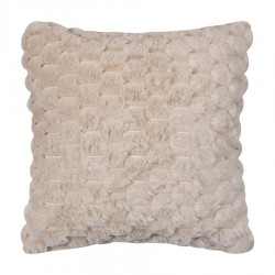 Γούνινη διακοσμητική μαξιλαροθήκη Mink (45cm X 45cm) Ivory