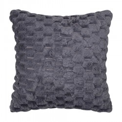 Γούνινη διακοσμητική μαξιλαροθήκη Mink (65cm X 65cm) γκρί