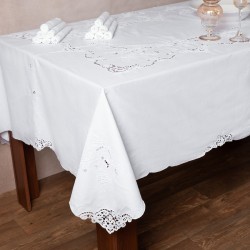 Χειροποίητο τραπεζομάντηλο 800a (160cm X 300cm) λευκό