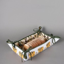 Βαμβακερή ψωμιέρα με στάμπα (33cm X 48cm) πυθάρι λευκή