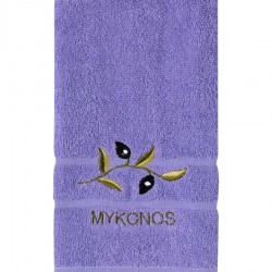 Πετσέτα Προσώπου (50cm X 100cm) Μωβ με Κλαδί ΜΥΚΟΝΟΣ