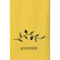 Πετσέτα Προσώπου (50cm X 100cm) Κίτρινο με Κλαδί ΜΥΚΟΝΟΣ