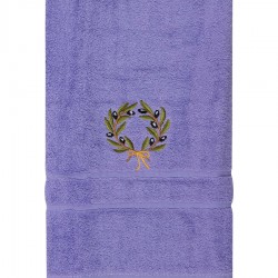 Πετσέτα Προσώπου ( 50cm X 100cm ) Μωβ με στεφάνι