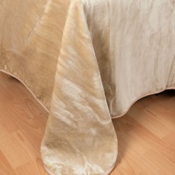 Βελουτέ κουβέρτες (220cm X 240cm) μπεζ