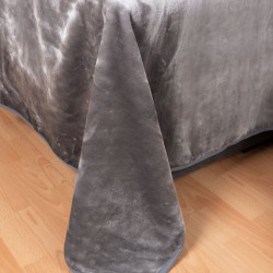 Βελουτέ κουβέρτες (220cm X 240cm) ανοιχτό γκρί