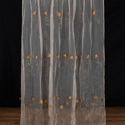 Κουρτίνα ανάγλυφο κίτρινο λουλούδι (280cm X 300cm) με τρέσα