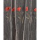 Κουρτίνα ανάγλυφο κόκκινο λουλούδι (280cm X 300cm) με τρέσα