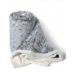 Silk Fashion Κουβέρτα Fleece Με Sherpa (170Cm X 220Cm) Animal Γκρί