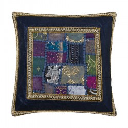 Μαξιλαροθήκη Antic με φάσα (45cm X 45cm) μπλέ σκούρο
