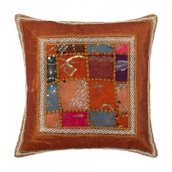 Μαξιλαροθήκη Antic με φάσα (65cm X 65cm) καφέ
