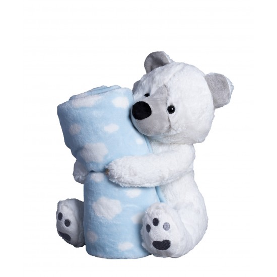 ΒΕΒΕ FLANNEL ΚΟΥΒΕΡΤΑΚΙ (80cm X 120cm) αρκουδάκι σιέλ