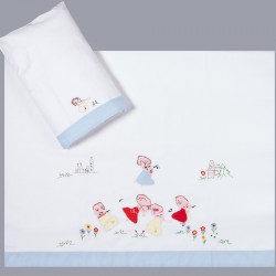 Bebe σεντόνι (85cm X 135cm + 26cm X 40cm) σιέλ