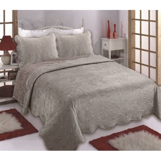 Silk Fashion Κουβέρτα Βελούδο Με Sherpa Nx2211 (220Cm X 240Cm + 2X50Cm X 70Cm) Beige