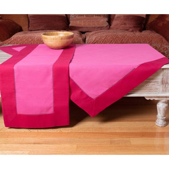 Silk Fashion Τραπεζοκαρέ (140Cm X 140Cm) Bg17 Φούξια/Ανοιχτό Μωβ