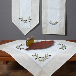 Τραπεζοκαρέ Bg23a (135cm X 135cm) Ivory με μαύρη ελιά