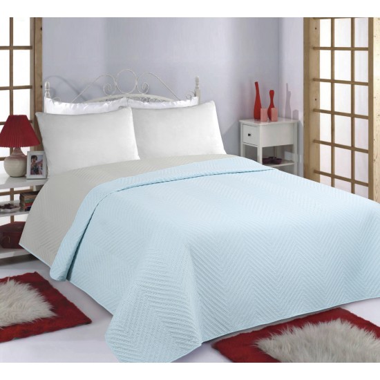 ΚΟΥΒΕΡΛΙ σετ (220cm X 240cm) BONES Sky Blue/ Grey