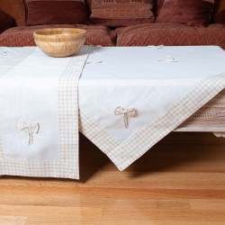 Silk Fashion Τραπεζοκαρέ (140Cm X 140Cm) Bow Ivory/Καφέ