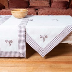 Silk Fashion Τραπεζοκαρέ (140Cm X 140Cm) Bow Ivory/Μωβ