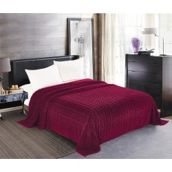 Κουβέρτα Fleece Braid (220cm X 240cm) μπορντώ