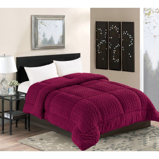 Κουβερτοπάπλωμα Braid (220cm X 240cm) μπορντώ