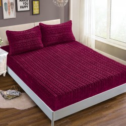 Σεντόνι Fleece Braid (100cm X 200cm ) μπορντώ