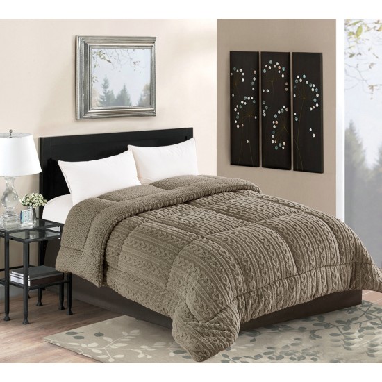 Κουβερτοπάπλωμα Braid (240cm X 260cm) καφέ