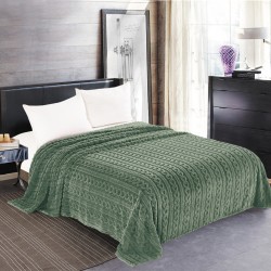 Κουβέρτα Fleece Braid (220cm X 240cm) πράσινο