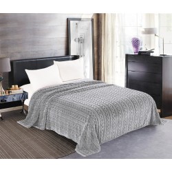 Κουβέρτα Fleece Braid (220cm X 240cm) γκρί