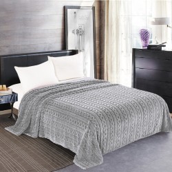 Κουβέρτα Fleece Braid (160cm X 220cm) γκρί