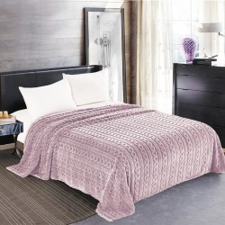Κουβέρτα Fleece Braid (220cm X 240cm) λιλά