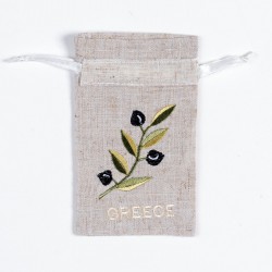 Σαπουνοθήκη (10τμχ) GREECE (9cm X 14cm) άμμου με χρώμα