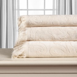 Βαμβακερή ζακάρ πετσέτα ALICIA 520gsm (40cm X 60cm) Cream