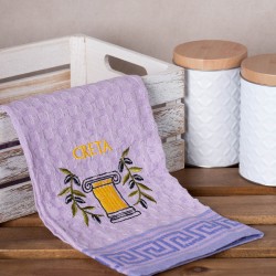 Σετ 12 τεμαχίων ποτηρόπανα γκοφρέ (50cm X 70cm) λιλά κίονας CRETA