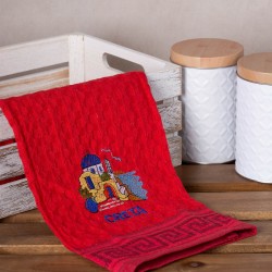 Σετ 12 τεμαχίων ποτηρόπανα γκοφρέ (50cm X 70cm) κόκκινο εκκλησία CRETA