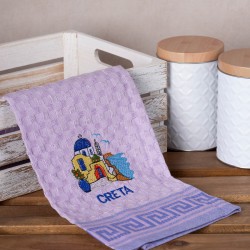 Σετ 12 τεμαχίων ποτηρόπανα γκοφρέ (50cm X 70cm) λιλά εκκλησία CRETA