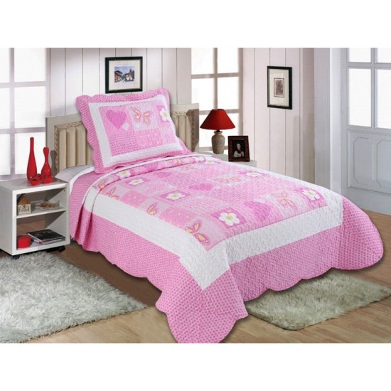 Silk Fashion Κουβερλι Σετ (160Cm X 220Cm + 1 X 50Cm X 70Cm) Girl 006