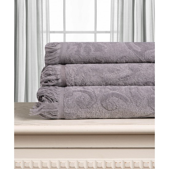 Βαμβακερή ζακάρ πετσέτα ALICIA 520gsm (50cm X 100cm) γκρί