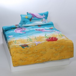 παπλωματοθήκη 160cm X 240cm κατωσέντονο με λάστιχο 110cm X 210cm+19cm 1x50cm X 70cm 40cm X 40cm Joy-25