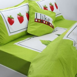παπλωματοθήκη 160cm X 240cm κατωσέντονο με λάστιχο 110cm X 210cm+19cm 1x50cm X 70cm 40cm X 40cm Joy-26