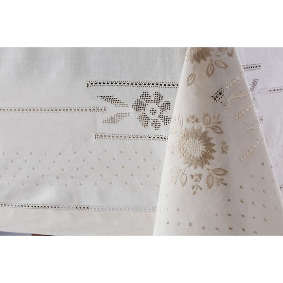 Silk Fashion Χειροποίητο Τραπεζομάντηλο Jx57B (170Cm X 270Cm) Μπέζ