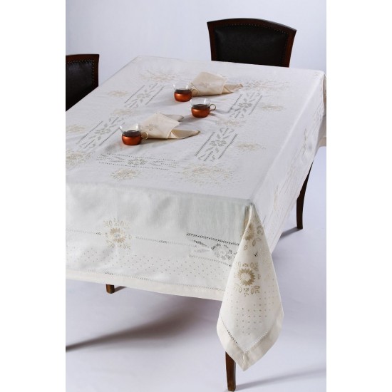 Silk Fashion Χειροποίητο Τραπεζομάντηλο Jx57B (170Cm X 270Cm) Μπέζ