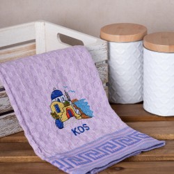 Σετ 12 τεμαχίων ποτηρόπανα γκοφρέ (50cm X 70cm) λιλά εκκλησία KOS