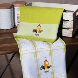 Σετ 2 τεμαχίων ποτηρόπανα (50cm X 70cm) μπουκάλι πράσινο KOS