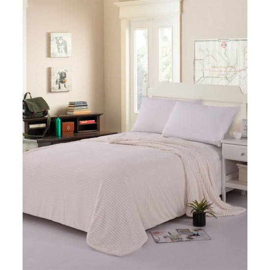 Silk Fashion Κουβέρτα Fleece Με Sherpa (100Cm X 150Cm) Κοτλέ Ivory Silk Fashion Κουβέρτα Fleece Με Sherpa (100Cm X 150Cm) Κοτλέ Ivory