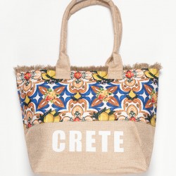 Τσάντα με χερούλι (49cm X 15cm X 34cm) λεμόνι 1 CRETE